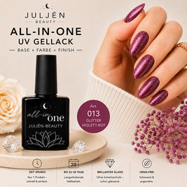 All-in-One UV Gellack – glitter violett Pure Red